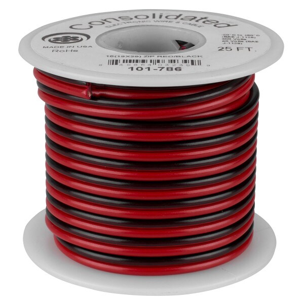 Main product image for Consolidated 25 ft. 16 AWG Power Speaker Wire (Re 101-786